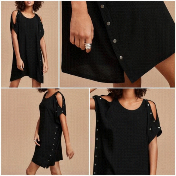 ARITZIA WILFRED FREE Aamito Snap Black Dress Sz‎ S - Picture 1 of 8